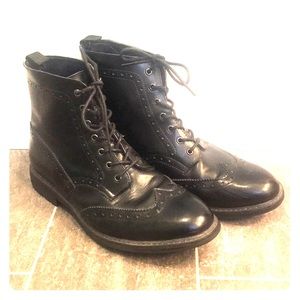 Joseph Aboud wingtip combat boots.